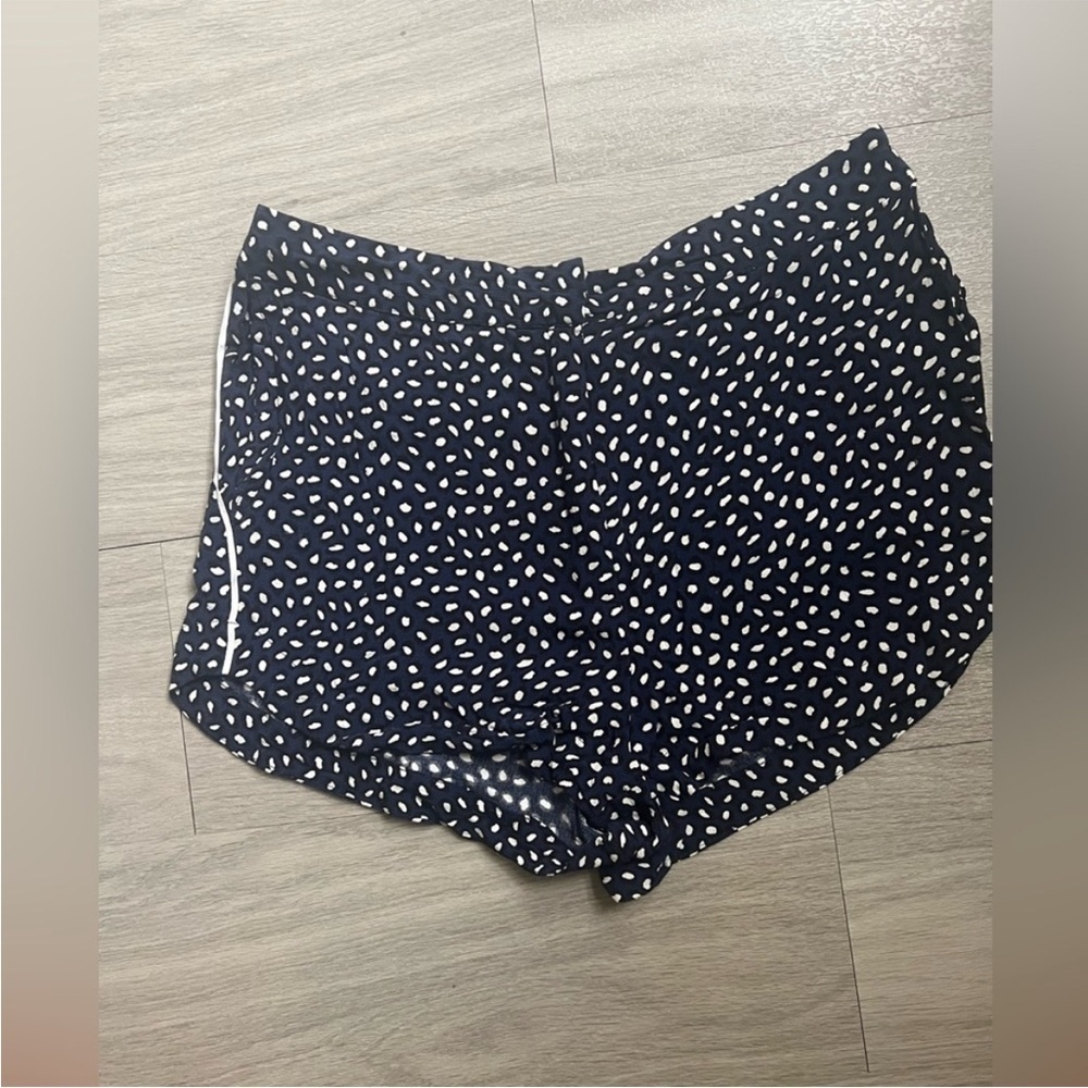Topshop Navy and White Patterned High Waist Shorts - Picture 12 of 12